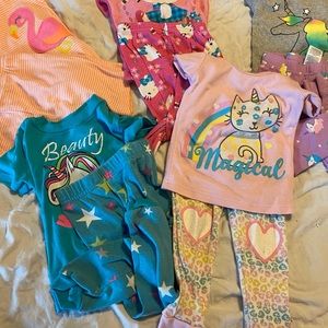Lot of Toddler Girls Pajamas 2T and 24 months